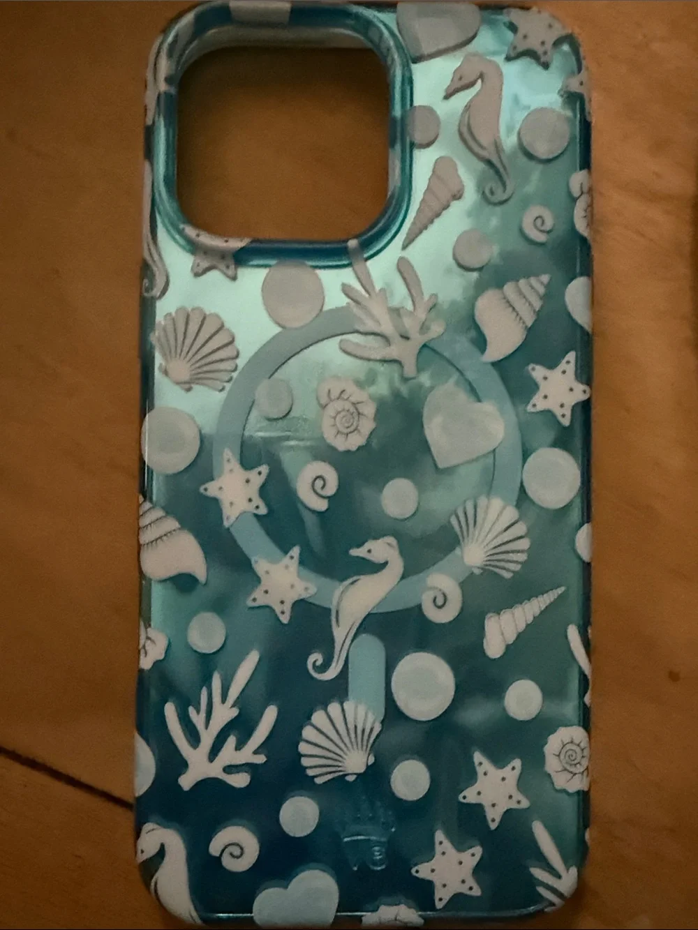 Velvet Caviar Blue Seashell Ring Grip Phone Case for iPhone 16 pro max